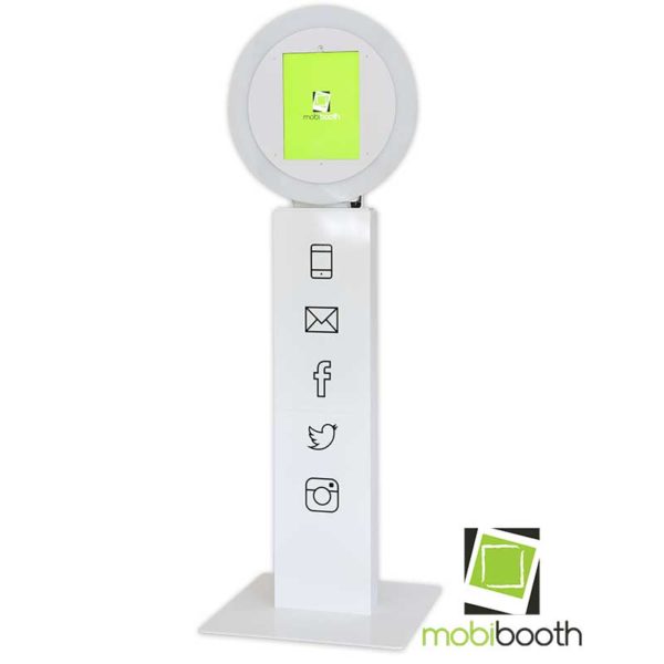 Mobibooth Aura™ photo booth kiosk white