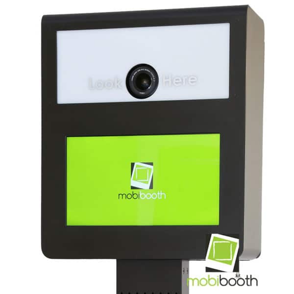 black mobibooth encore dslr photo booth for sale front zoomed