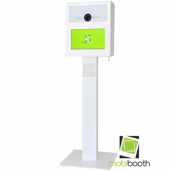white mobibooth encore dslr photo booth for sale front