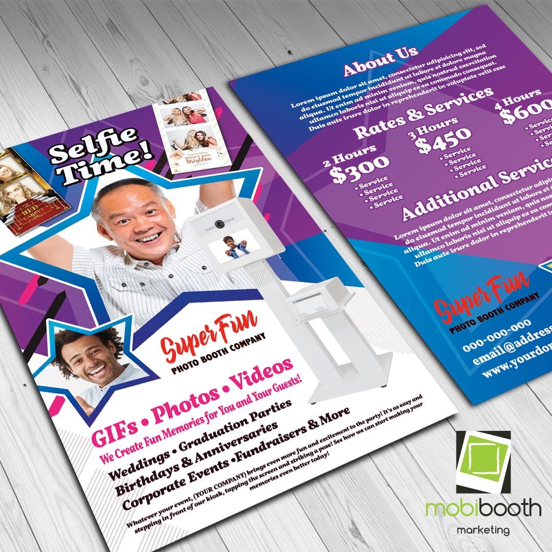 2x MAGIC MIRROR Photo Booth Flyer, Premade Business Social Media
