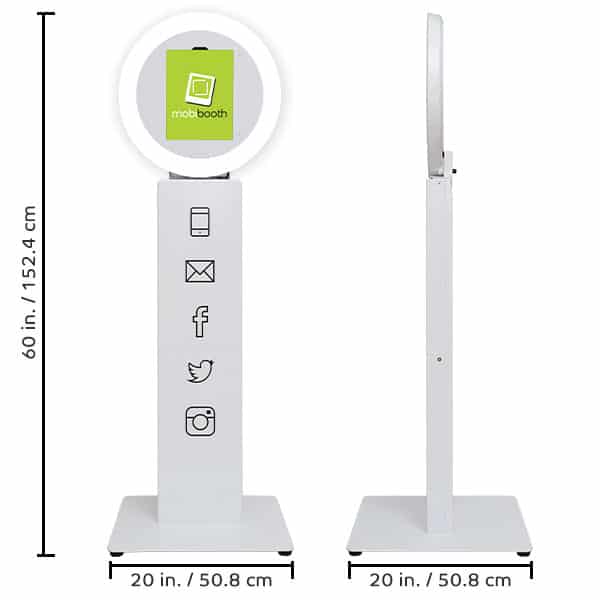 2023 Mobibooth Aura L dimensions diagram with side profile