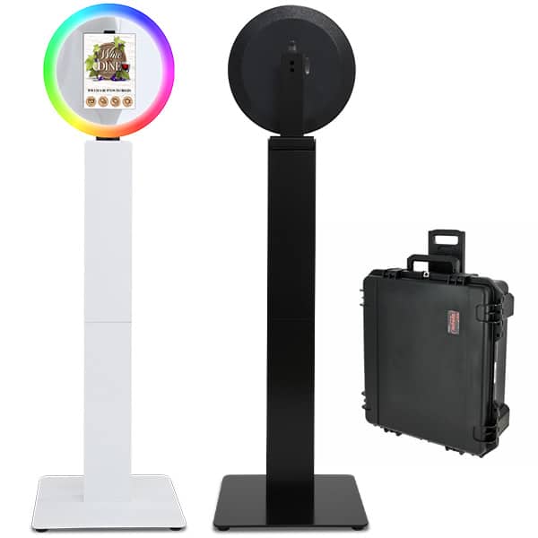 mobibooth cruise plus roamer photo booth stand white with travel case